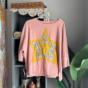 amazon quilted star oversized tee